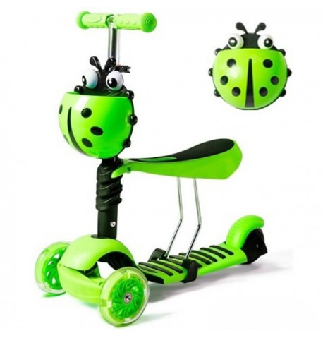 Paspirtukas Boružėlė Scooter 3in1 žalias Paspirtukas Boružėlė Scooter 3in1 žalias