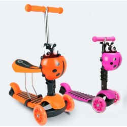 Paspirtukas Boružėlė Scooter 3in1 oranžinis