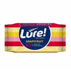 Drėgnos antibakterinės servetėlės „LURE“, 60 vnt.