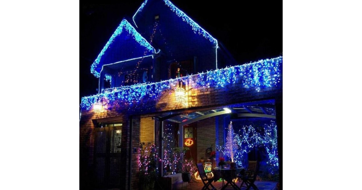 DIAMOND girlianda varvekliai MĖLYNI 300 LED su storu laidu 12 m