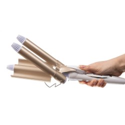 Trigubos plaukų formavimo žnyplės „Wave/curling iron“ su keramikine danga