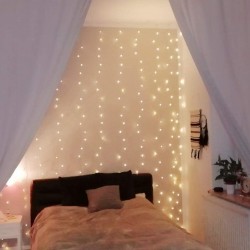 Formuojama užuolaida Šiltai Balti RUTULIUKAI 200LED 3 x 2m