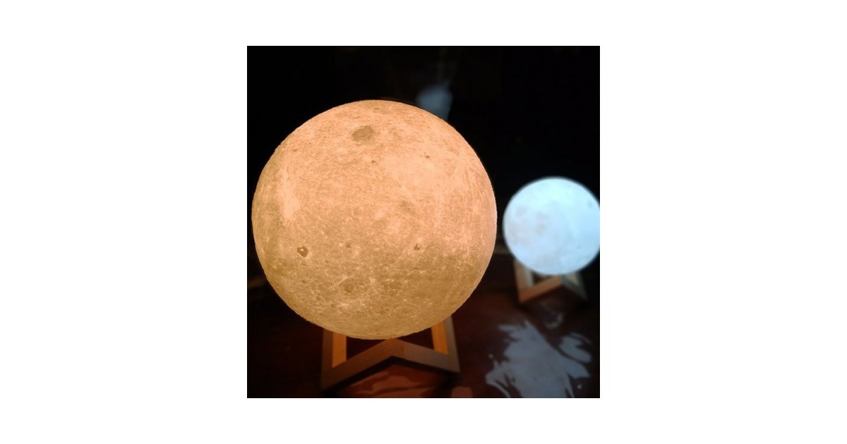 Mėnulio formos pastatoma LED lempa -M- Šiltai balta
