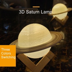 3D Saturno formos pastatoma LED lempa USB